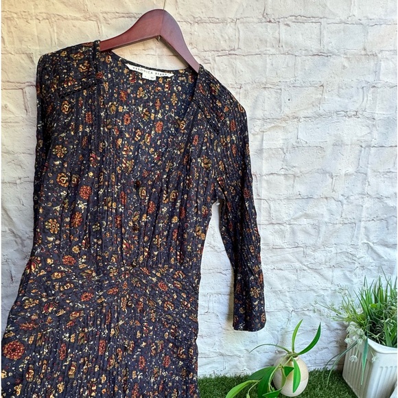 Veronica Beard Shireen Pleated Floral Midi-Dress Ink color Size 2 NWOT Romantic - Picture 10 of 15